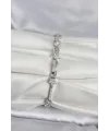ietaks™ Pirinç Gümüş Renk Zirkon Taşlı Yıldız Model Kadın Bileklik