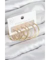ietaks™ Pirinç Halka Model Gold Renk Kadın Set Küpe