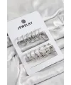 ietaks™ Pirinç Karışık Halka Model Gümüş Renk 6 Çift Kadın Küpe Set