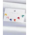 ietaks™ Pirinç Rengarenk Mineli Minimal Kelebek Küpe Seti