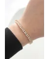 ietaks™ Pirinç Zirkon Taşlı Gold Renk Su Yolu Bileklik