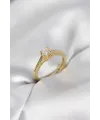ietaks™ Tek Taş Gold Renk Zirkon Taşlı Model Kadın Yüzük