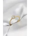 ietaks™ Tek Taş Model Gold Renk Zirkon Taşlı Kadın Yüzük