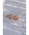 ietaks™ XUPİNG Rose Renk Oval Zirkon Taşlı Burgu Model Küpe