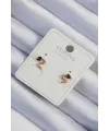 ietaks™ Xuping Rose Renk Siyah Zirkon Taşlı Kıvrımlı Küpe