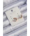 ietaks™ Xuping Rose Renk Zirkon Taşlı Bombeli Topçuk Earcuff Küpe