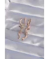 ietaks™ XUPİNG Rose Renk Zirkon Taşlı Kertenkele Model Halka Küpe
