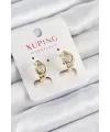 ietaks™ Xuping Zirkon Taşlı Kalp Model Gold Renk Kadın Küpe