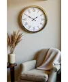İhtişamlı Gold 52 Cm Metal Roma Rakamlı Lüks Duvar Saati