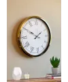 İhtişamlı Gold 52 Cm Metal Roma Rakamlı Lüks Duvar Saati
