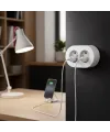İkili Beyaz Topraklı Sıva Üstü Priz - Modern Elektrik Çiftli Priz