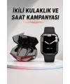 İkili Set Dev Kampanya Ucuz Kulaklık Ucuz Akıllı Saat Gürültü Önleyici Uzun Pil Ömrü
