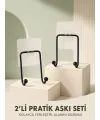 İkili Yapışkanlı Askı Seti Duvar Tipi Çok Amaçlı Pratik Askılık 2 Adet