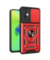 İnfinix Hot 30 4g Kılıf Pars Lens Yüzüklü Silikon - Kırmızı