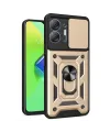 İnfinix Hot 30 5g Kılıf Pars Lens Yüzüklü Silikon - Gold
