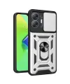 İnfinix Hot 30 5g Kılıf Pars Lens Yüzüklü Silikon - Gümüş