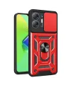 İnfinix Hot 30 5g Kılıf Pars Lens Yüzüklü Silikon - Kırmızı