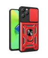 İnfinix Hot 40 Pro Kılıf Pars Lens Yüzüklü Silikon - Kırmızı