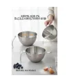 Inox Çelik Profesyonel Ölçülü Karıştırma Kabı Seti -400-600 ml Sos & Hazırlık Şefi Serisi