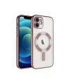 iPhone 12 Lüx Magsaff Lazer Silikon Kılıf (Kamera Korumalı)