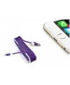 İphone Örgü Şeklinde Renkli Çelik Şarj Data Kablosu - Mor