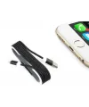 İphone Örgü Şeklinde Renkli Çelik Şarj Data Kablosu - Siyah