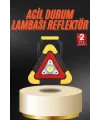 Işıklı İkaz Lambası Reflektör Şarjlı Işıklı Üçgen Led Acil Durum Feneri