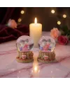 Işıklı Mini Kar Küresi - Çift Temalı - Pilli - Dekoratif - Romantik Hediyelik