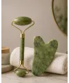 Jade Roller Ve Gua Sha Taşı Yüz Bakım Masaj Seti