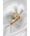Jaguar Model Gold Renk Zirkon Taşlı Kadın Yüzük