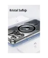 Joko Apple İphone 15 Pro Max Kılıf Crystal Magsafe Kapak - Şeffaf