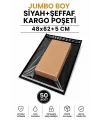 Jumbo Boy Siyah Şeffaf Kargo Poşeti 48x62+5 Cm 50 Adet