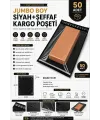 Jumbo Boy Siyah Şeffaf Kargo Poşeti 48x62+5 Cm 50 Adet