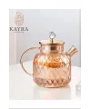 Kabartmalı Borosilikat Cam Demlik 1000ml Royaleks-CM-2006