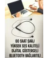 Kablolu Boyun Askılı Dijital Göstergeli Bluetooth Kulaklığı 60 Saat