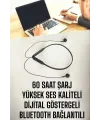 Kablolu Boyun Askılı Dijital Göstergeli Bluetooth Kulaklığı 60 Saat