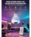 Kablosuz Bluetooth Hoparlör Led Lamba