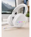 Kablosuz Bluetooth Mikrofonlu Beyaz Kulaklık  Rgb Işıklı