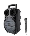 Kablosuz Karaoke Hoparlör Mikrofonlu Rgb Işıklı Bluetooth Speaker Usb Tf Kart Destekli