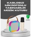 Kablosuz Karaoke Mikrofon Hoparlör Seti Güçlü Ses Çıkışı