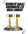 Kablosuz Renkli Masa Ve Gece Lambası Altın Rengi Dokunmatik Led Lamba