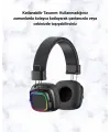 Kablosuz Rgb Işıklı Katlanabilir Bluetooth Kulak Üstü Kulaklık