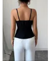 Kadın Askılı önü Döğmeli Atlas Bluz