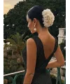 Kadın Askılı V Yakalı Uzun Triko Elbise