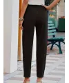 Kadın Beli Lastikli Keten Pantolon