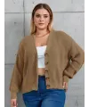Kadın Beş Düğme Büyük Beden Triko Hırka