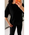 Kadın Kısa Kollu Bisiklet Yakalı Dantel Detaylı Viskon Iki Iplik Bluz