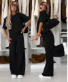 Kadın Kısa Kollu Bisiklet Yakalı Modal Bluz Ve Pantolon Ikili Takım