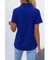 Kadın Kısa Kollu Ceket Yaka önü Fermuarlı Cep Detay Kısa Kol Ithal Krep Bluz