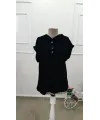 Kadın Kısa Kollu Kapşonlu Bağcıklı Viskon Bluz